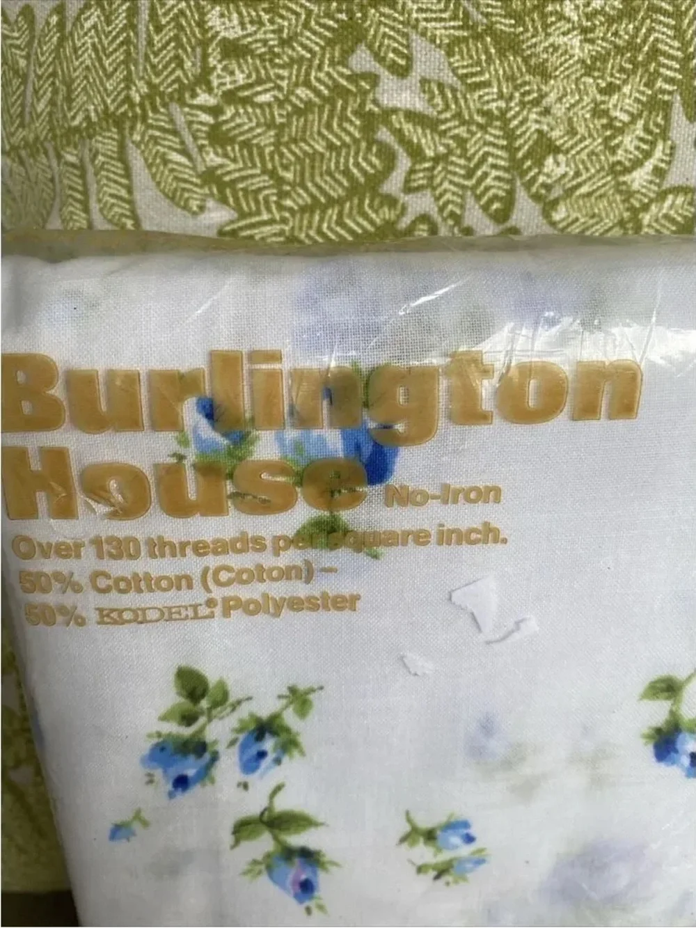 Blue Floral Fitted Sheet - White